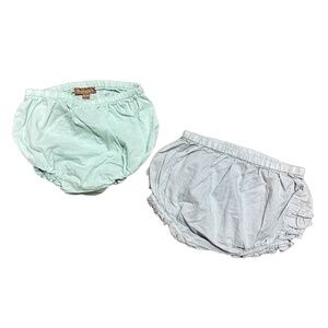ilovegorgeous Baby Girl 18-24 Months Bloomers Gray Green Ruffle Embroidered PAIR